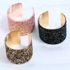 Dagoff European Vintage Metal Bangle Punk Färgglada Sequins C-formad legering Öppning Justerbar Brett Manschett Armband Kvinnor Smycken Q0719