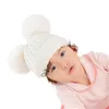قبعات القبعات الاطفال طفل متماسكة قبعة، لطيف مزدوجة بوم سميكة الخريف الخريف الشتاء الصوف قبعة للفتيات الأولاد