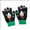 Pięć palców Rękawice rękawiczki Kapelusze, szaliki Moda Aessories Boże Narodzenie Rękawica FL Ficer Ekran Dotykowy Snowflake Dzianiny Ciepłe Unisex Kiting K