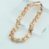 1pcs 8mm Big Chunky Tennis Men Womens Gold Color Double Rolo Curb Weave Bracelets Chains Jewelry 21cm 23cm Long