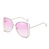 Designer Metal Frame Women Square Sunglasses Fashion Oversized Female Mirror Glasses Ladies Clear Pink Shades