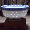 그릇 파란색과 흰색 도자기 그릇 Jingdezhen 과일 중국어 드래곤 미세 쌀 패턴 시리얼