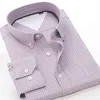 Shan Bao Klasik Marka Bahar Moda Yüksek Kaliteli Ekose Gömlek Iş Rahat Zarif erkek Gevşek Uzun Kollu Gömlek 3XL-10XL G0105