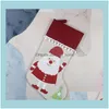 Decorations Festive Party Supplies Home & Gardenchristmas Linen Stocking Santa Hanging Socks Xmas Kids Gifts Storage Bags Christmas Tree Pen