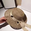 Cappello di paglia salato personalizzato di fascia alta stile Hepburn per le donne Cappello estivo a tesa larga retrò con parasole piatto da spiaggia Chapeu Feminino Elob22