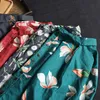 Johnature Autumn Fashion Retro Print Turn-down Collar Long Sleeve All-match Shirt Cotton Linen Comfortable Women Tops 210521