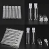 100Pcs 1/2/3ml Mini Clear Empty Glass Bottle Perfume Sample Vials with Plastic Rod Cap for Essential Oil Aromatherapy