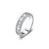 Sparkling Promise 100% 925 Sterling Silver Ring Zircon Round Thick Simple Stylish Temperament Rings Fine Jewelry