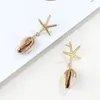 Hanger kettingen barok parel conch ketting echt verguld sleutelbeen voor vrouwen met dezelfde kledingstuk oorbellen sieraden set