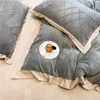 Bedding Sets Luxury Home Textiles Plush Bed Linen Set Quilt Cover Pillowcase Winter Velvet 4pcs Double Supplies