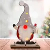 Juldekorationer Trä Rudolph LED Belysning Tryckt Ornament Dekoration Hem 2022 Gåvor År E2S7