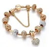 Mode Gold Heart BraceletsBangles voor Dames Hot Chain Armbanden Charm Crystal Jewelry GC602