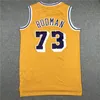 College Wears Ricamo Vintage Giallo Viola 73# RodmanJersey Scottie #33 Pippen Maglie Dennis 91# Rodman Jersey Bianco Nero Rosso Camicie sportive cucite