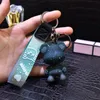 Lanyard Bear Keychains Rings 3D Harts Doll Animal Pendant Nyckelkedjor för kvinnor Mens födelsedag Julklappar Charm Car Keyring Holder Par Bag smycken Tillbehör