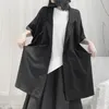 Личность одиночная кнопка с короткими рукавами рубашки пальто совокупный воротник двойные карманы свободный дизайн куртка женская мода вершины 210519