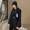 Rahat Patchwork Fermuar Blazer Kadınlar Için Çentikli Uzun Kollu Gevşek Siyah Kore Blazers Kadın Moda Giyim Bahar 210531