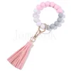 9 StylesTassel Bead String Chain Party Favor Food Grade Silicone Beads Bracciale Donna Ragazza Portachiavi Cinturino da polso Bracciali Portachiavi DB919