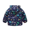 Cold Winter 2-7 8 9 10 Years Wadded Cotton Padded Thickening Plus Velvet Hooded Cartoon Car Jacket Coat For Kids Baby Boys 210529