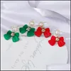 Stud Earrings Jewelry Woman Fashion Temperament Simplicity Atmosphere Pearl Bow Drop Delivery 2021 N6Pez