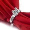 Clusterringe 1ct Eiffel Trendy Schöner weiblicher Ring Brautschmuck 925 Sterling Silber Frauentagsgeschenk