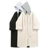 Kvinnors Trench Coats [EWQ] Kvinnor Windbreaker Stitching Hooded Ladies Faux Lamb Wool Clothing Coat Outwear Overcoat 2021 Höst Vinter