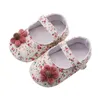 First Walkers Caminheiro Coloque de Nylon Soled Soled Baby Girl Baby Floral Floral Print Anti-Slip Shoes com Sapatos casual de flores