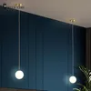 Подвесные светильники Стекло современный светодиодный свет для гостиной столовой кухни дома крытая крытая подвесная освещение прикроватное золото