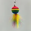 Cat Teaser Refiller Feather Rainbow Pet Cat Toy 4899 Q2