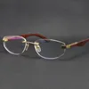 Accessoires de lunettes de vente en gros L'ARTISTE Lunettes de soleil sans monture en bois argent 18 carats cadeau en métal doré Lunettes homme et femme fram2661