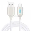 Nylon Braided Cables Smart Power Off LED Micro USB Fast Charging Data Sync Metal Charger for Android Phones Samsung High Quality