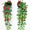 Newartificial Hanging Rose Flowers Party Garden Dekoration 7 Färger Eco-Friendly Leaf Garland Plants Vine Leaves DIY EWB6734