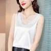 Koreaanse vrouwen shirt chiffon blouses voor mouwloze tops vrouw abrikoos kant pullover blouse plus size 210427