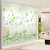 Window Stickers Custom Size Static Cling Glass Film Privacy Protection Green Fresh Pattern Home Decorative Frosted Sun-Blocking Stained Stic