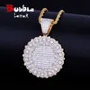 Round Cluster Medallion Gold Pendant Necklace Chain Charm Silver Color Bling Cubic Zircon Men Women Hip Hop Jewelry For Gift J190712