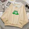 Kawaii Frog Moletom Oversized Harajuku Pullover Hoodie com bolso de algodão mulheres Kpop moda roupas estéticas doces 210728