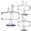 Invertible Gravity Bongs Glass Hookahs Infinity Waterfall Vattenrör Unika DAB-riggar med 14mm gemensamma tjocka oljeplattor lila grön 7 tum