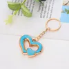 Creative Hollow Heart Sleutelhanger voor Dames Mode Gold Double Love Bag Hanger Sleutelhangers Sleutelhanger Paar Valentijnsdag Key Chain Gift