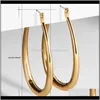 & Simple Big Geometric Hoop Stainless Steel Gold Color Circle Hie Earrings For Women Fashion Punk Jewelry Brincos Drop Delivery 2021 Jefuo