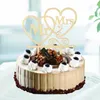 Trä Mrs Cake Topper Diy Love Heart Wedding Cake Decorations Laser Cut Wood Letters Cake Topper ZC3493