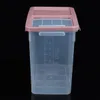 Barrel de arroz Bakeey 10kg Vermelho / Verde Alimentos Grões Arroz barril caixa selada caixa de armazenamento de contêiner com copo de medição