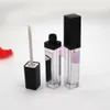 2021 LED Empty Lip Gloss Tubes Square Clear Lipgloss Refillable Bottles Container Plastic Lipgloss Makeup Packaging with Mirror and Light