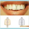 Grillz, Sier Gold Crystal Stick Shape Top Teeth Grillz Punk Grills Dental Tooth Caps Rapper Body Jewelry Drop Delivery 2021 5Kpsd