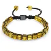 Bangle Tesbihane Macrame Trançado Cubo Corte Amarelo Cor Natural Drop Amber Masculino Bracelet