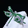 Rood / blauw / groen Cubic Zirconia Micro Pave Dragonfly Broche Pin