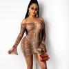 Casual Dresses Aesthetic Mesh Mini Dress Women Sexy Sheath Cleavage Bandage Drawstring Flare Long Sleeve Strapless Party Female Clubwear