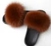 Real Fur Slipers Slides Shoes Red Color Furry Fuffly Slipper