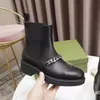 2021 Luxury Designer Womens Half Boots Shoes Winter Chunky Med Heels Plac Square Toes Buty Rainboots Zip Kobiety Mid Calf Booty 35-42