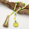 lemon Wood bead candy color pendant Home Decor fruits apple design tassels wooden beads Creative hemp rope tassel European pastoral decoration WMQ999