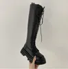 Dameslaarzen Zwart Platform Schoenen over de Knee Womens Boot Lederen Schoentrainers Sport Sneakers Maat 35-40 11