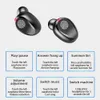Mobiltelefon hörlurar F9-2 LED Ljus HiFi Sport Headset med MIC 2000AHM Laddning Box Mini TWS 5.0 Earpuds 2021 Prisvärda hörlurar